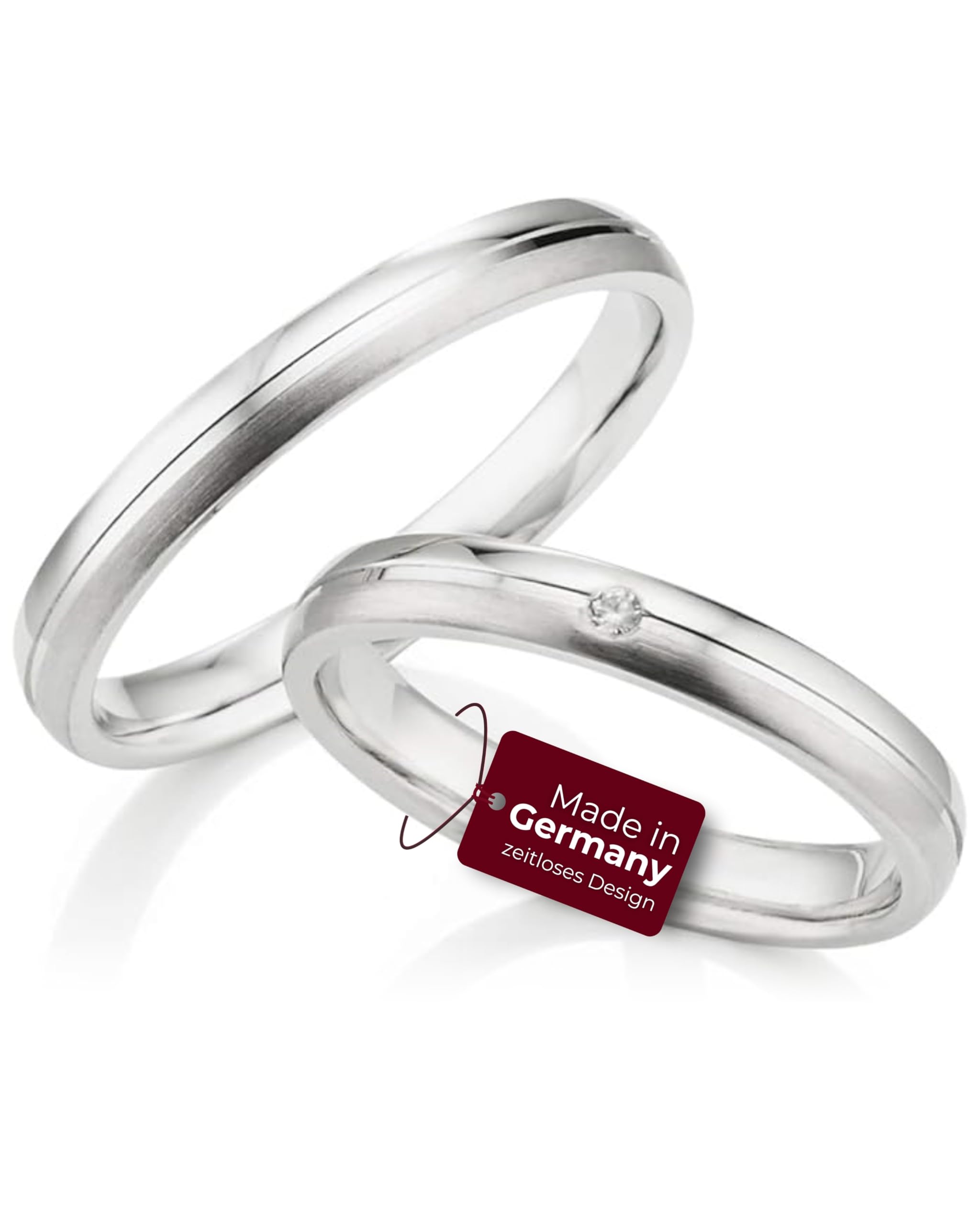 123traumringe Eheringe in 925 Silber I Partnerringe mit Etui & Gravur I Gravierbare Silberringe mit wählbarer Ringgröße 50-70 mm I Hochwertige Verlobungsringe in 3 mm Breite & 1,5 mm Stärke I S75