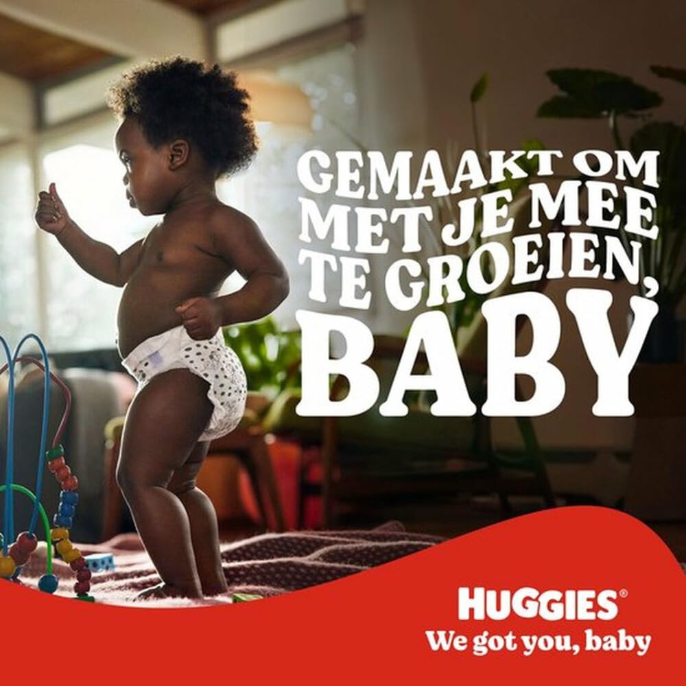 HUGGIES - Little Movers - Couches bébé taille 3 (4-9kg) - Absorbtion rapide, Pas de Fuite, jusqu'à 12h au Sec - Confort & Protection - Ceinture extensible ultra douce - Pack 1 mois 168 Couches