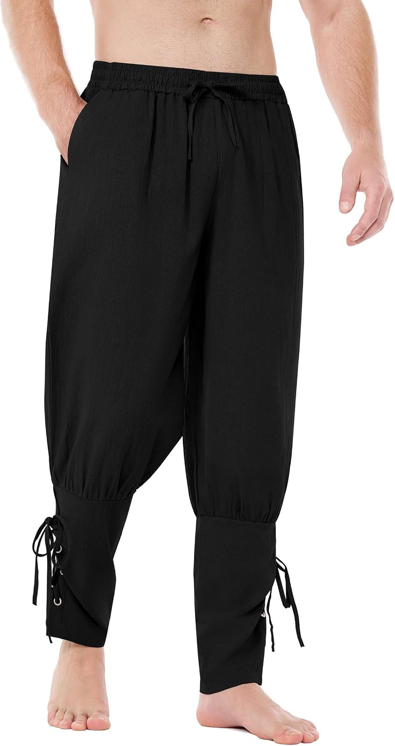 Pirate Pants Costume Men Renaissance Medieval Viking Trousers