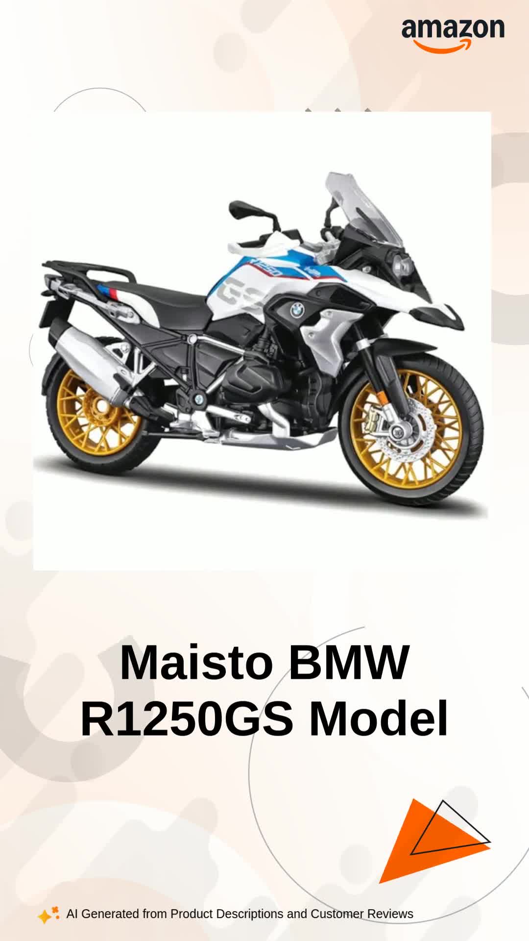 koenig-tom plastic Maisto Adult Bmw R1250Gs 1:12 Scale Motorcycle