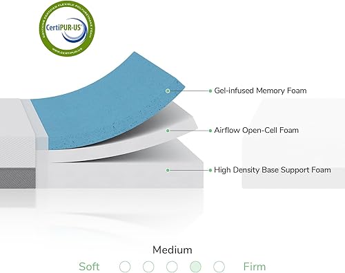 Miniatura 2 de Novilla Colchón de tamaño matrimonial, colchón de espuma de 12 pulgadas en una caja, colchón de espuma viscoelástica de gel para alivio de presión y