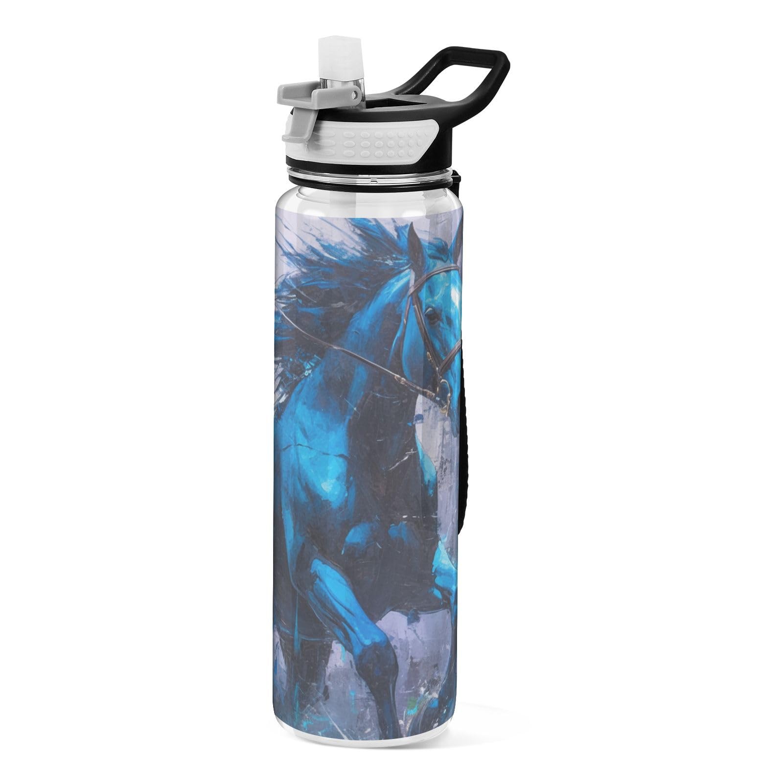 Gourde sport transparente 887ml à motif cheval au galop sans BPA