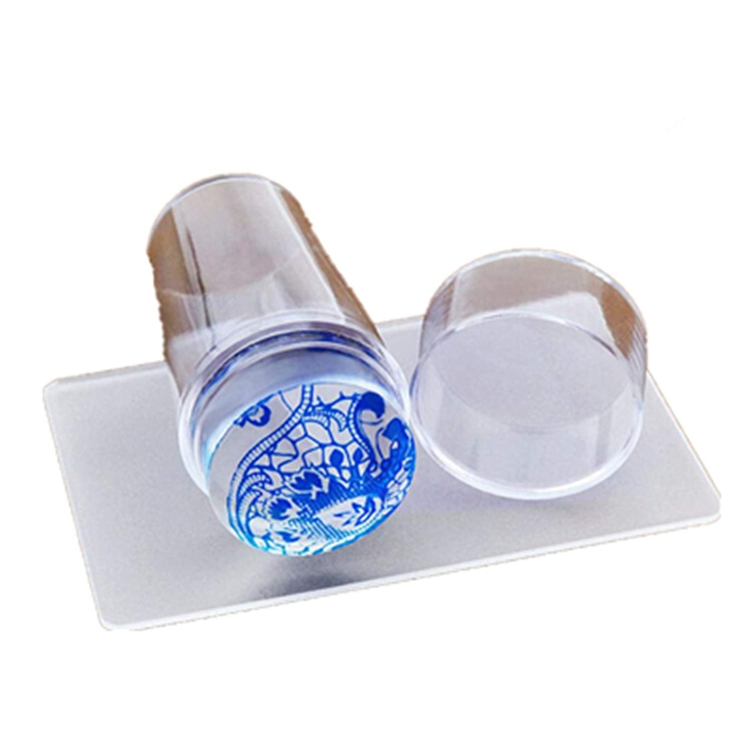Home Holic Nail Art Stamper and Scraper Transparent Silicone Nail Art Stamping Template with Cap for Nail Art Design Nail Stamper - Easy to use Nail Care Tool