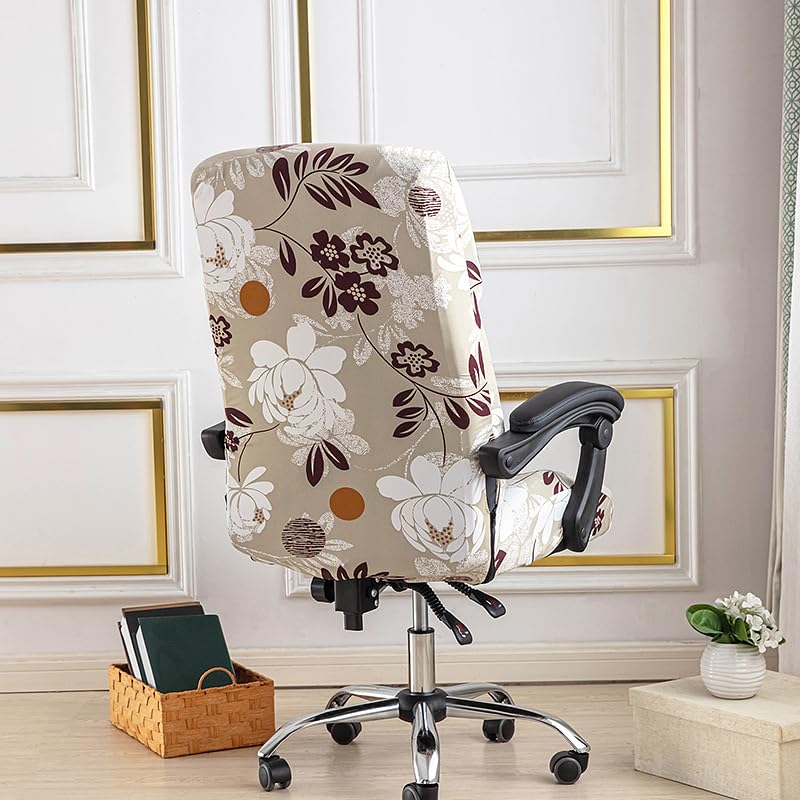 BSYMDH Stretch Office Chair Covers Durable Zipper Stretch Computer Desk Chair Cover Printed Computer Chair Slipcover Gaming Chair Covers Universal Desk Rotating Chair Slipcovers,15