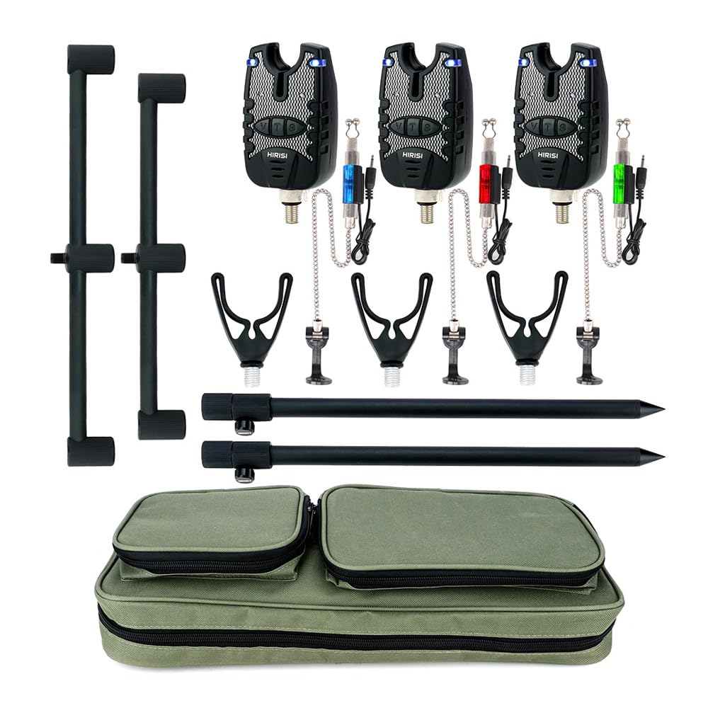 Hirisi Alarm Set + Swingers, bank sticks, buzz bars, rests, Case (3 Rod Set)