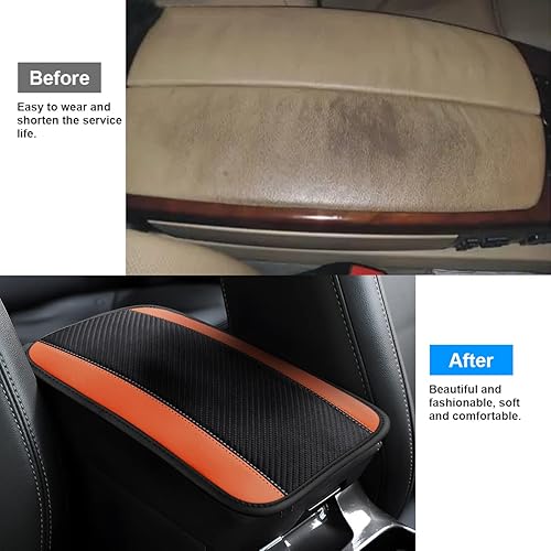 Miniatura 10 de 8sanlione Funda para consola central de automóvil 126 x 75 pulgadas funda universal de piel sintética para reposabrazos de automóvil almohadilla de