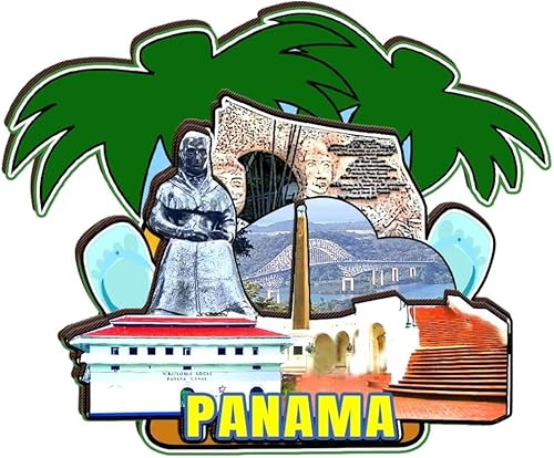 Imán de Panamá para nevera de madera 3D, monumentos de viaje, coleccionables, recuerdos, decoración hecha a mano