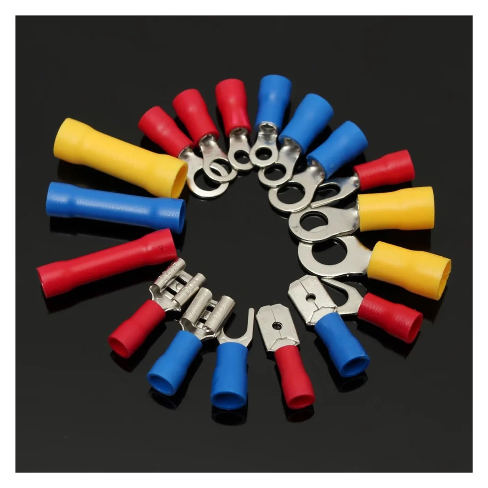Kit de 1200 cosses Assorties et isolées for Fils électriques, cosses à, bagues Plates, 22-10 AWG