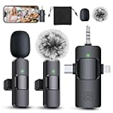 3 in 1 Professional Wireless Lavalier Microphone for iPhone, Android, Camera, Wireless Microphones, Mini Microphone, Crystal Clear Sound Quality for Recording, Live Streaming, YouTube, TikTok