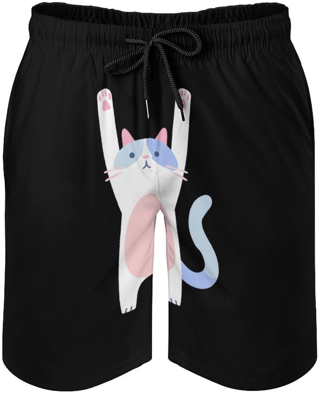 Gymnastics Cat Casual Men's Swim Trunks Novelty Summer Beach Shorts Swimwear with Pocket