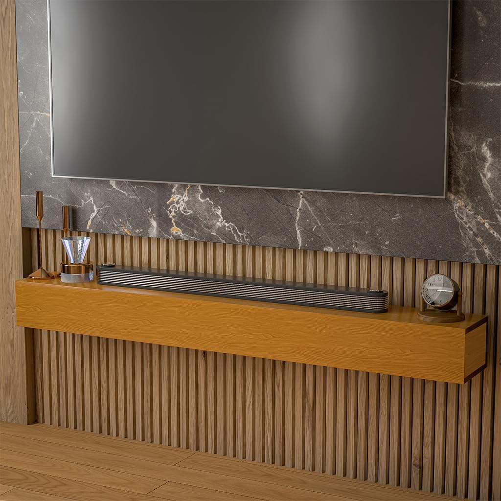 72 Inch Fireplace Mantel, Wooden Wall Mounted Floating Farmhouse Shelf - Handcrafted Wood Fireplace Mantels with Invisible Heavy Duty Metal Bracket - Floating Fireplace Mantel,Natural,72''