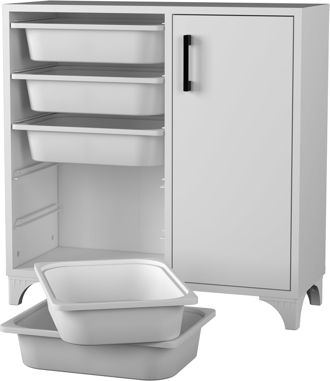 Comfyt Dresser Closet Organizer and Storage Bins Drawer Toy Storage Chest Shelves Shoe Cabinet Rack Bookshelf Bathroom Office Kitchen Pantry Organizer Garage Organization (White, 5 Basket with Door) 5 Basket With Door White