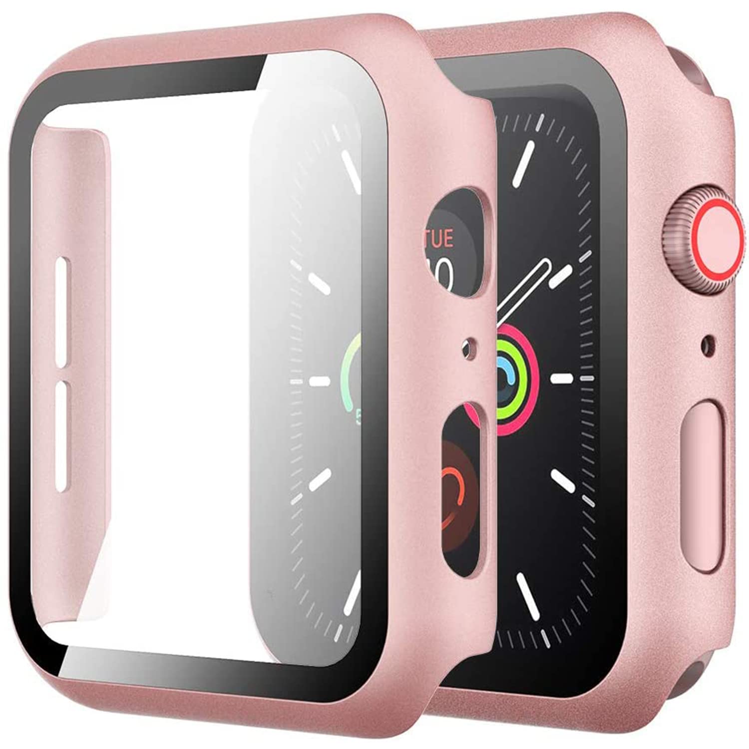 TINSOI Hard PC Case with Tempered Glass Screen Protector Compatible with Apple Watch Series 6 SE Series 5 Series 4 40mm