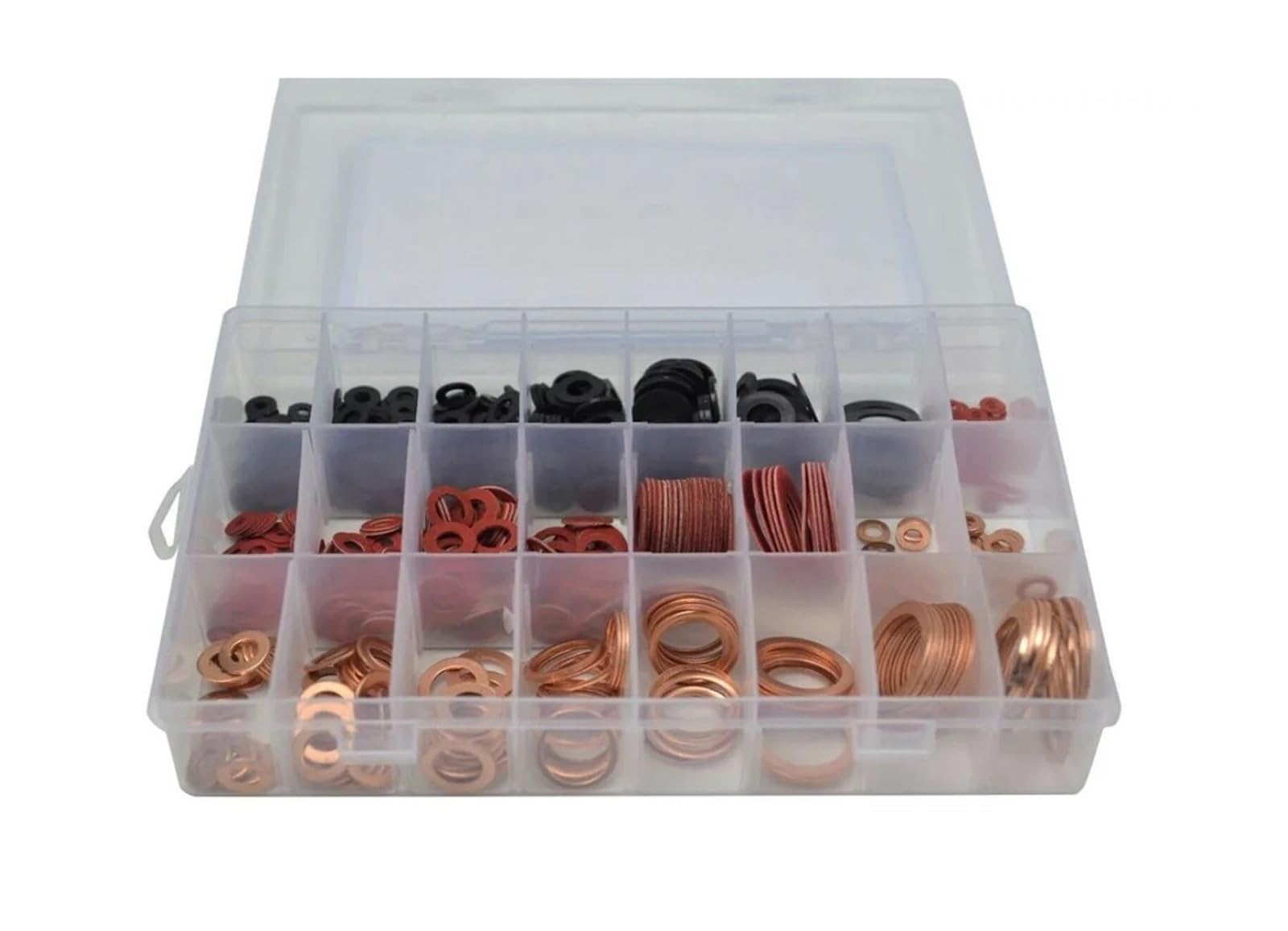 680PCS Rondelle di Rame Kit Guarnizioni in Fibra di Carta Nylon Rosso M4/M5/M6/M8/M10/M14/M16 M18 M20 M222Per Rondella Tappi Coppa