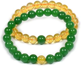 Reiki Crystal Products Combo Bracelet: Citrine With Green Aventurine, 8 Mm Stone for Unisex Adult Price In India