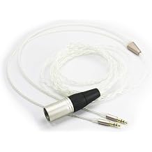 4-pin XLR Balanced cable Replacement Upgrade Cable 6N OCC Copper Single Crystal Silver Plated Cord Compatible with Hifiman Sundara,Ananda,Arya,HE400SE, HE4XX, HE-400i Headphone 2x3.5mm Version