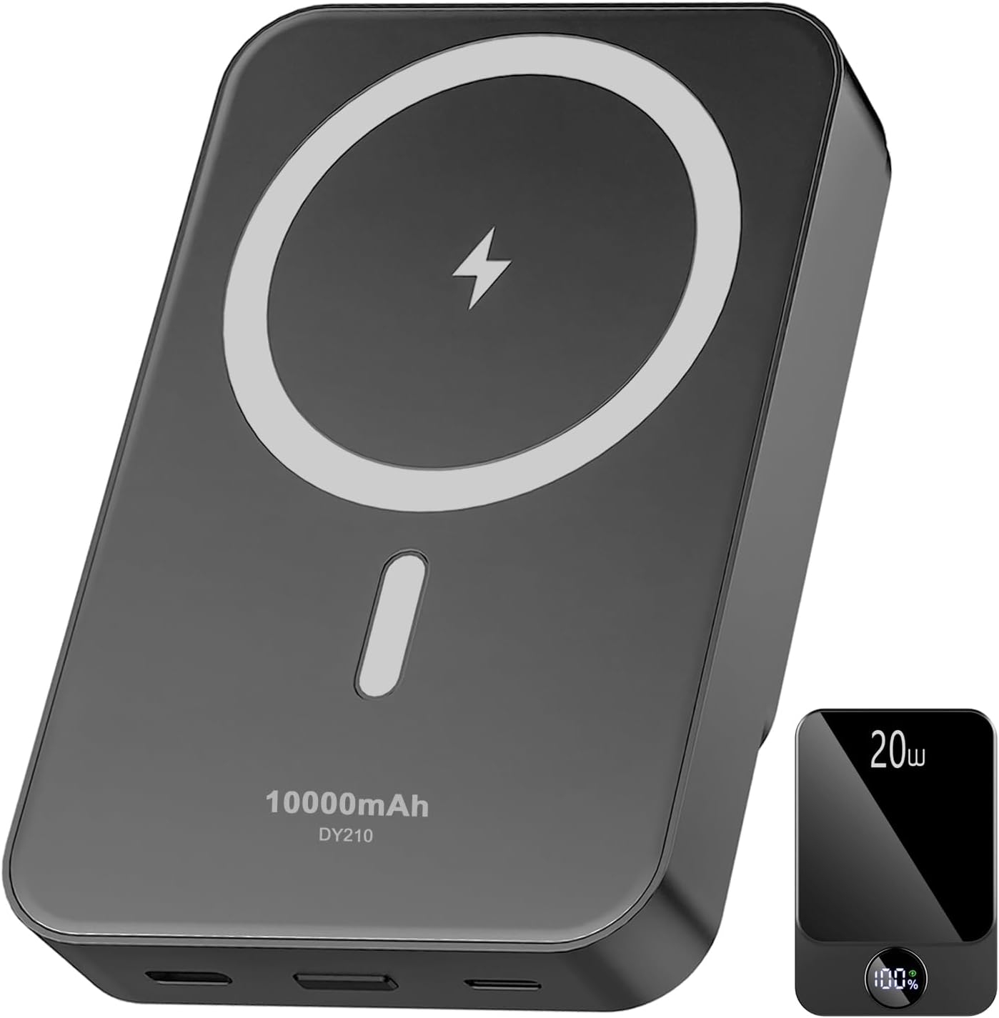 Magnetic Portable Charger, 10000mAh Power Bank with PD 20w Fast Charging, USB C in&Out Battery Pack, Compatible with Mag-Safe for iPhone 17/16/15/14/13 Pro/Pro Max Series, Samsung, Android, and More
