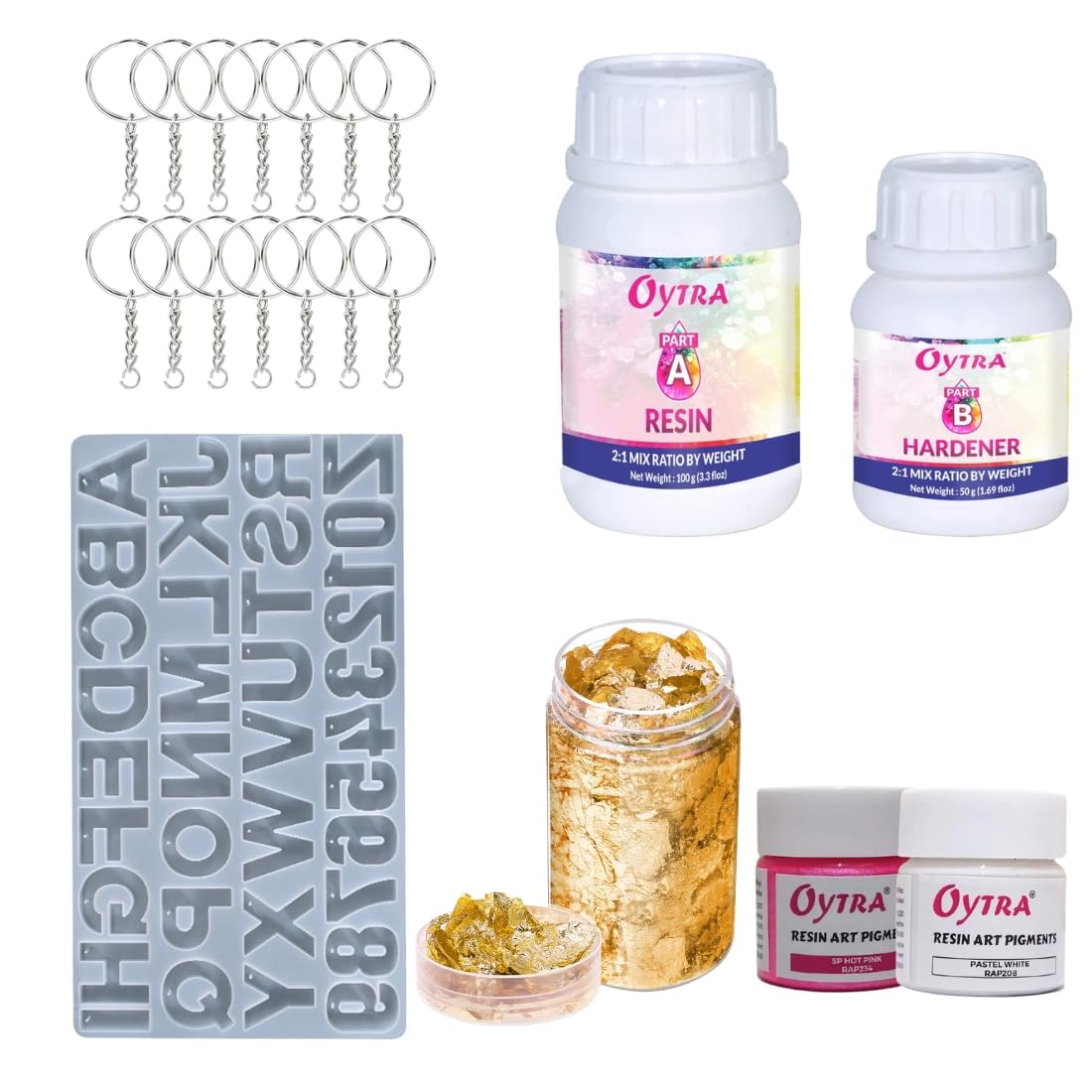 Oytra Resin Kit with Alphabet Mould DIY Colors Mould Accessories Combo