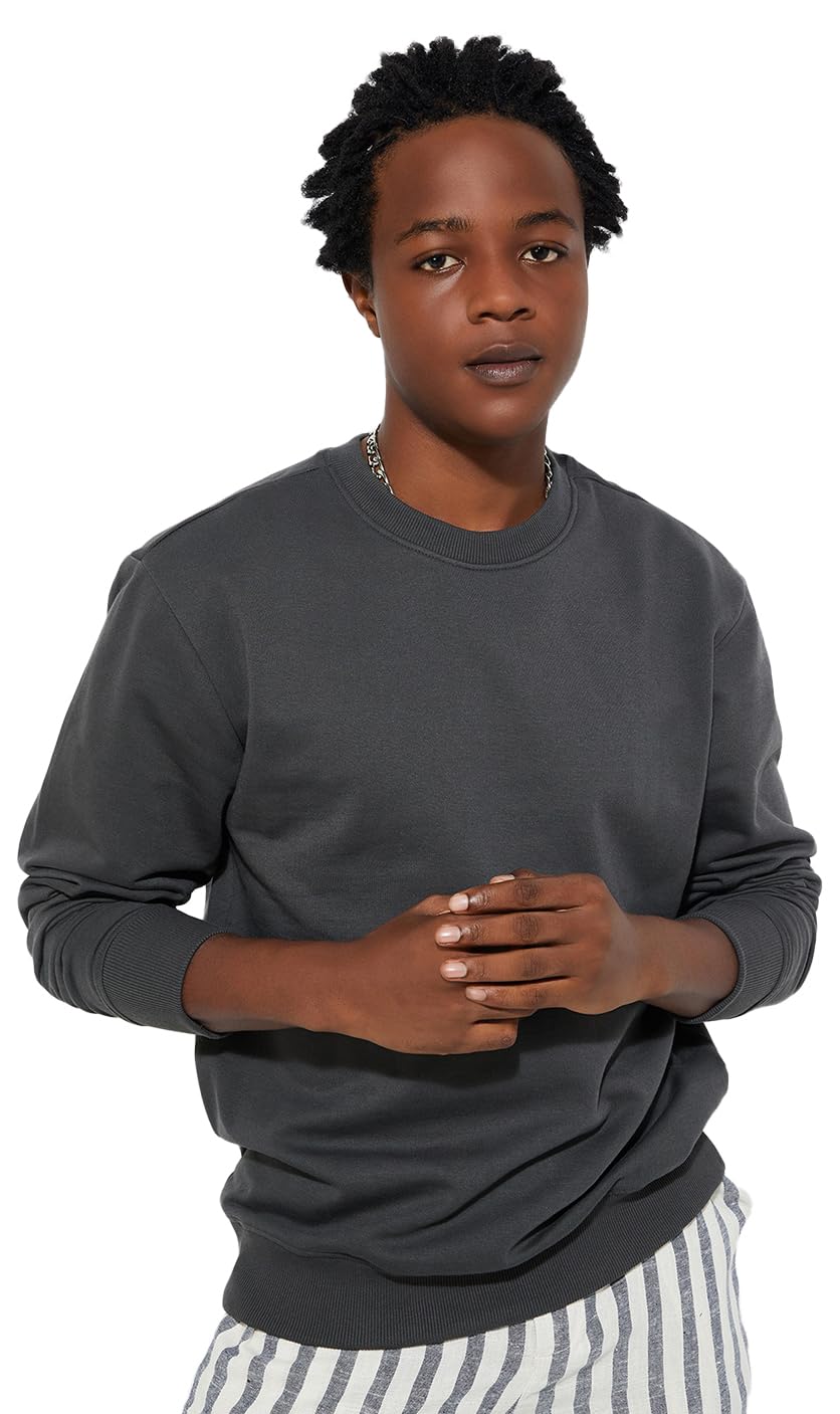 Men Cotton Blend Crew Neck URB_N Solid Sweatshirt-image-6