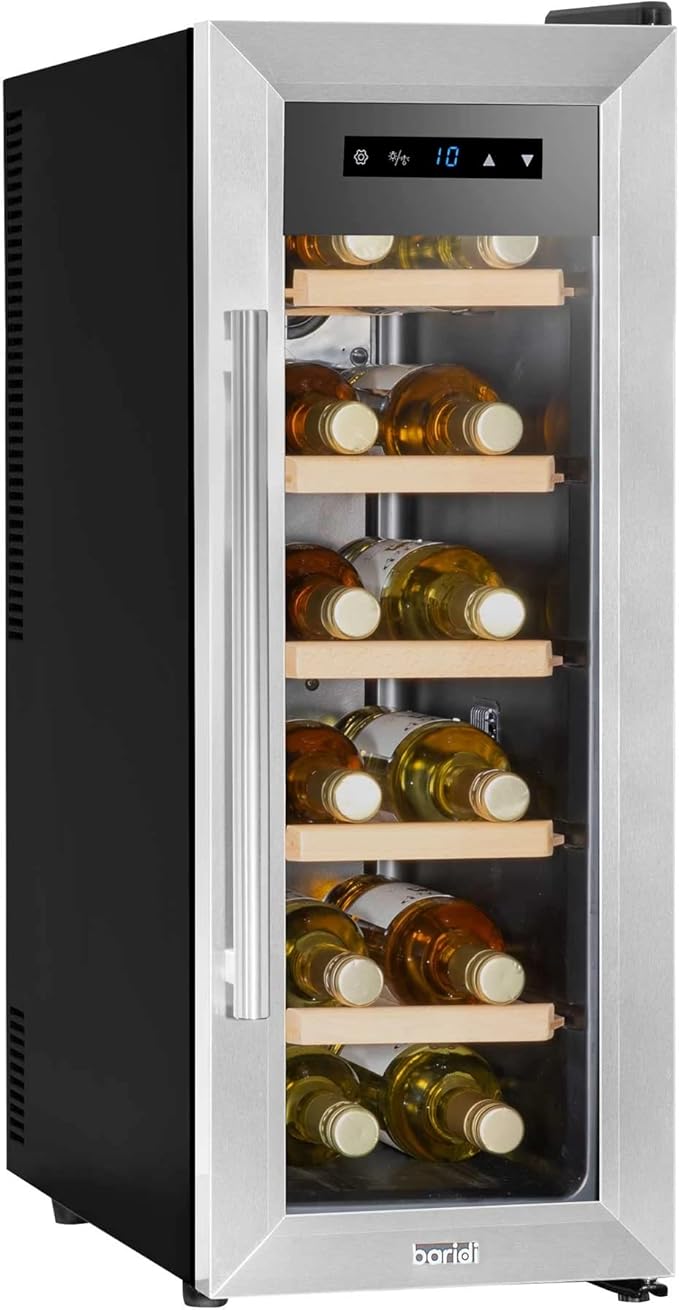 Baridi 12 Bottle Wine Cooler with Digital Touch Screen Controls & LED