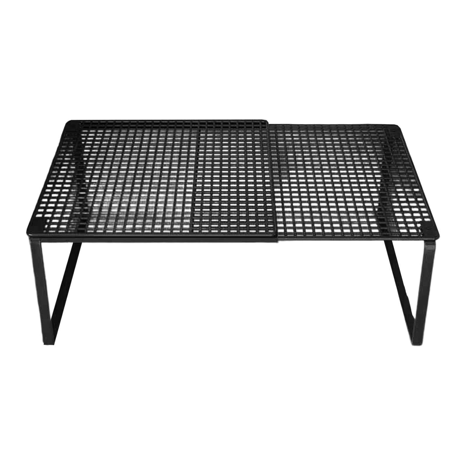KESOTO Mensola Salvaspazio per Cucina, Divisori per Armadio Interno Espandibile in Lunghezza, Divisorio per Ripiano in Ferro per Riporre Piatti, Stoviglie, Ciotole, Nero Da 38 a 62 Cm
