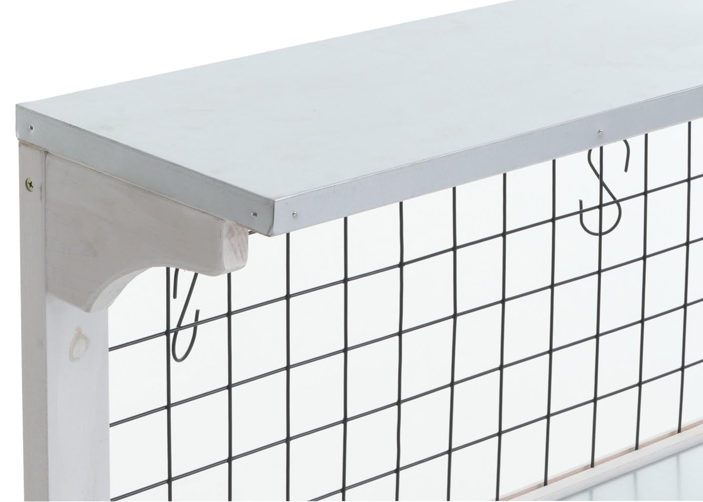 Mendler Tavolo giardinaggio piante HWC-N55, scaffale per fiori, piano zincato legno certificato MVG, 117x102x56cm - bianco