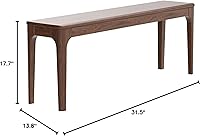 Vista 2 de Banco de comedor, banco de madera de roble macizo, mesa de comedor para interiores, hogar, dormitorio, extremo de cama, restaurante, muebles