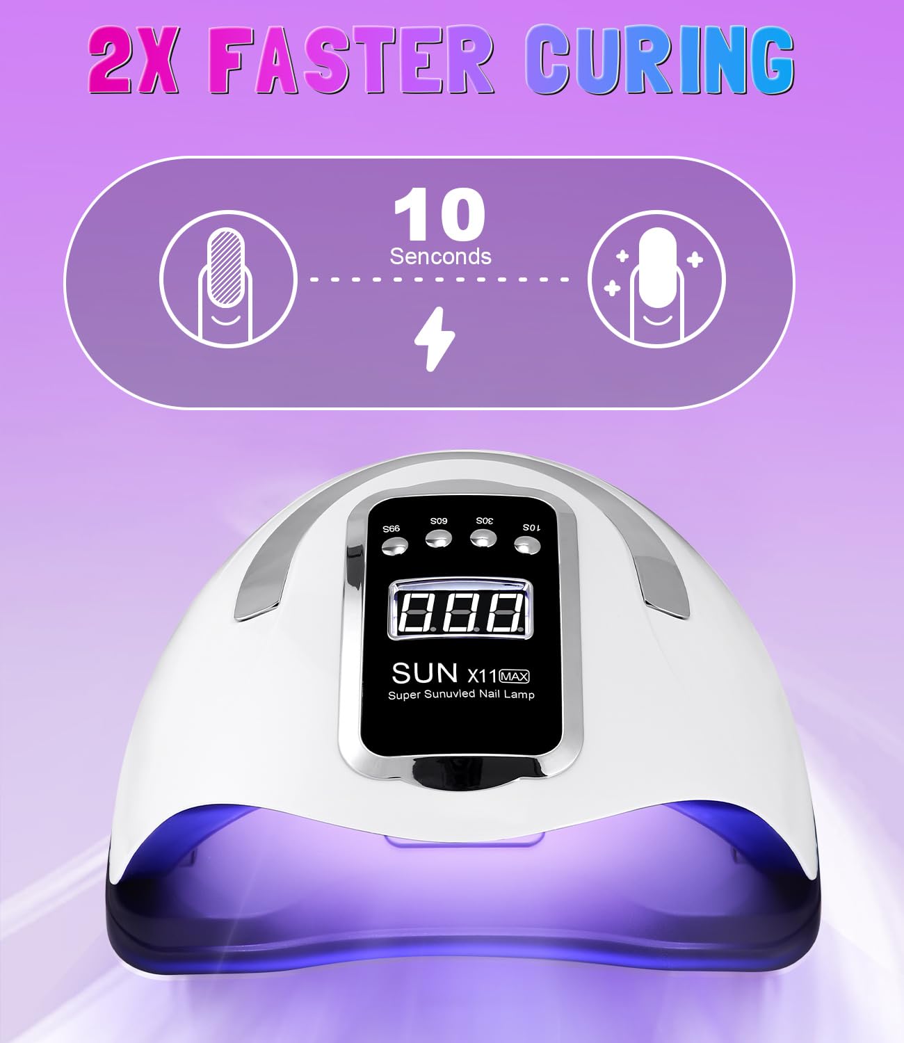 Lampada UV LED Unghie, 280W Professionale Semipermanente Curare Rapidamente Pedicure Fornetto Unghie per Tutti i Smalti, Automatico Sensore e Schermo 4 Timer per Manicure a Casa e in Salone