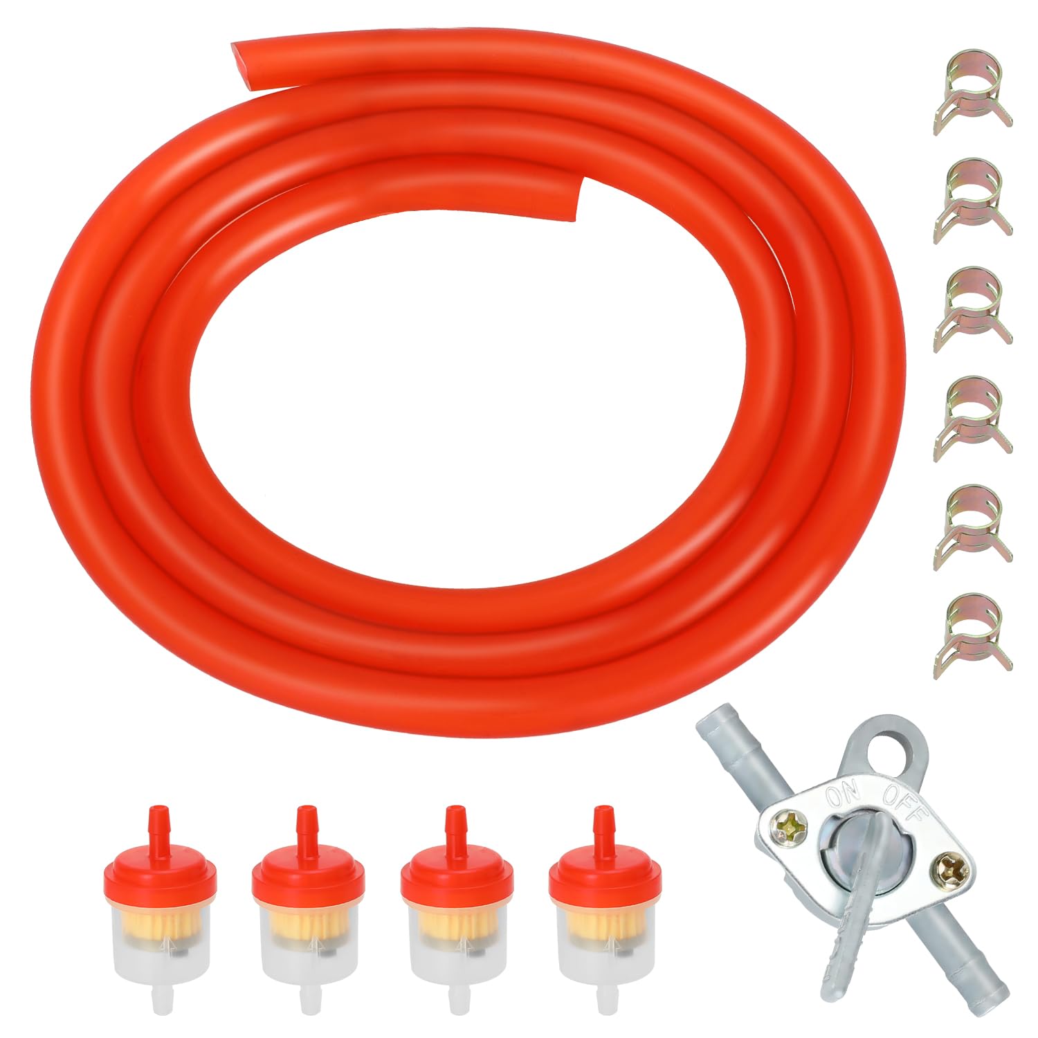 3.28FT 3/16 Inch ID Gas Fuel Line Compatible with 125cc 110cc Tao tao Coolster Apollo GY6 CRF50 XR50 50cc 90cc Motorcycle Pit Dirt Bike ATV Go Kart Parts with 1/4" Inline Shut Off Valve Petcock