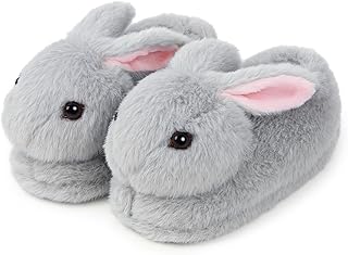 Women Bunny Animal Slippers Cute Plush Rabbit House Shoes Long Ears Bunny Warm Novelty Cartoon Slippers Gifts for Birthday Christmas