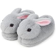 Women Bunny Animal Slippers Cute Plush Rabbit House Shoes Long Ears Bunny Warm Novelty Cartoon Slippers Gifts for Birthday Christmas