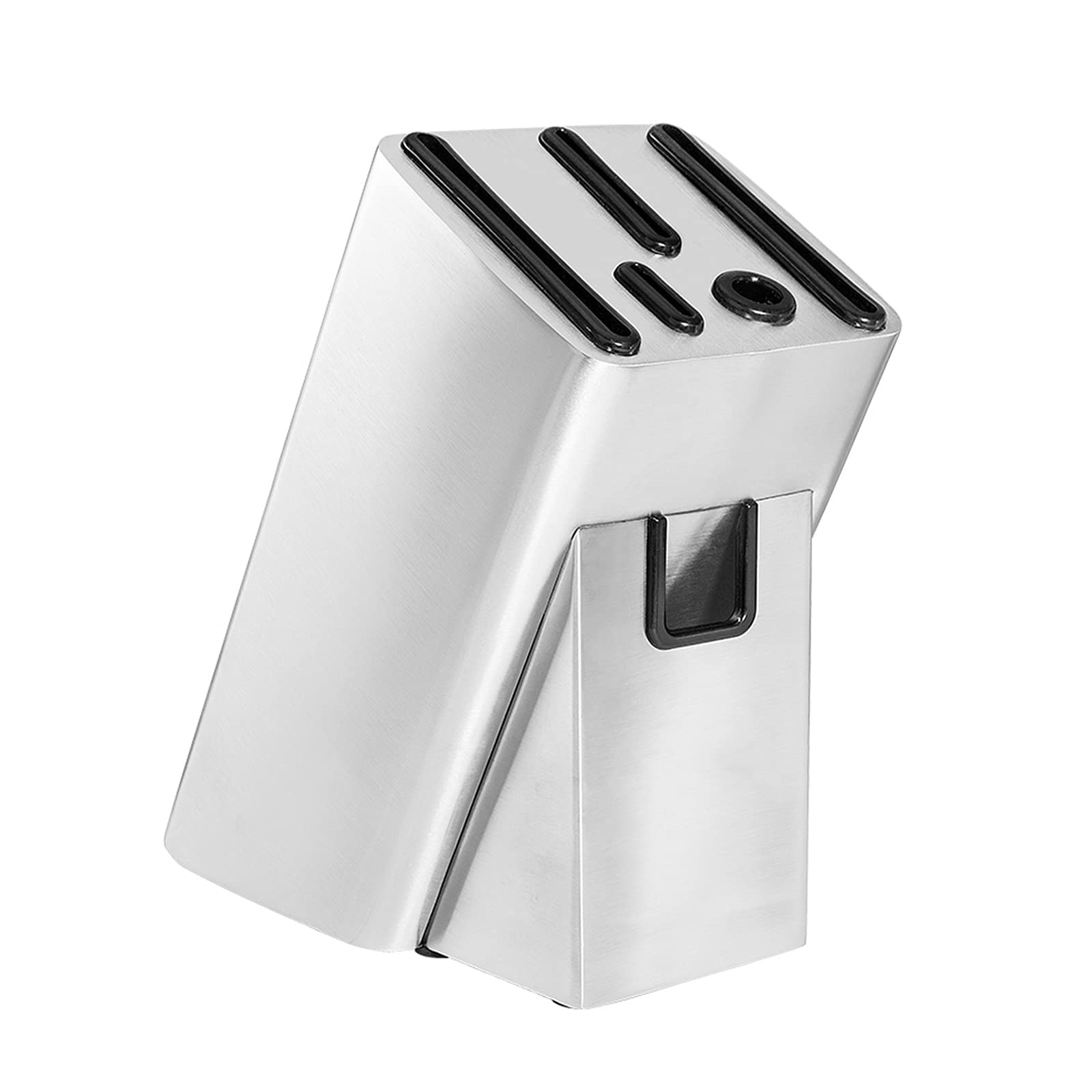 Sponsored Ad – Stainless Steel Knife Holder, Knife Block Without Knives for Kitchen, Universal Knife Block Holder with 5 Slots, Space Saver Knife Storage