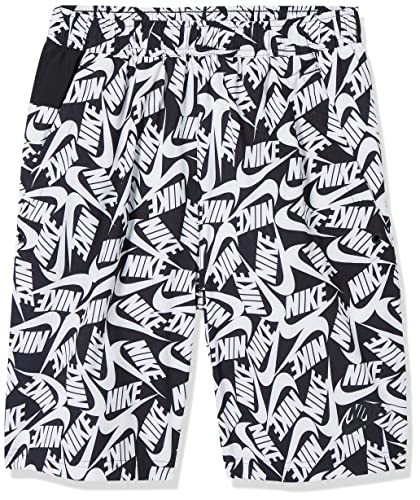 Taglio regolare Nike B NSW Woven AOP Short Pantaloncini, Nero/Nero/Nero, XL Bambino
