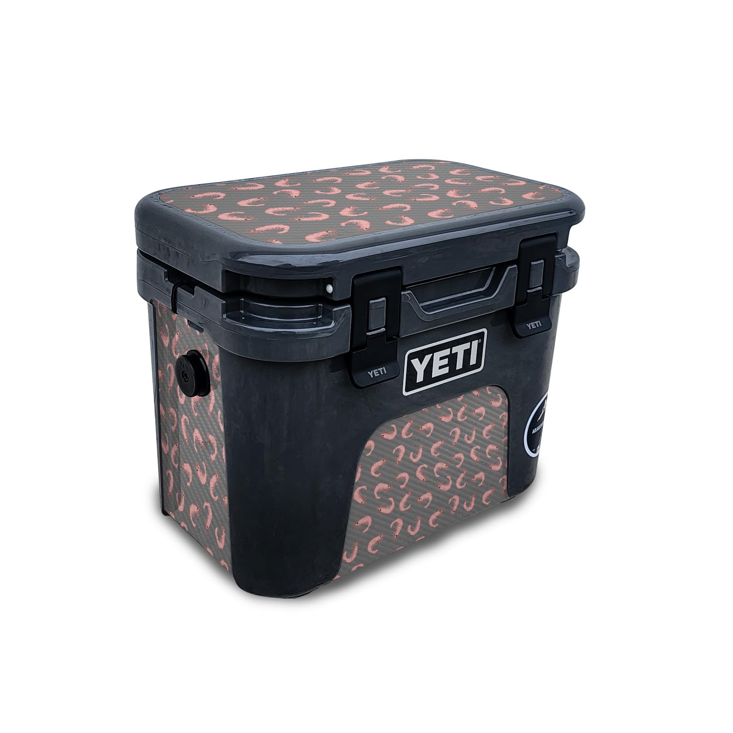 Carbon Fiber Skin Compatible with Yeti Roadie 15 Hard Cooler - Bottomless Shrimp - Premium 3M Vinyl Protective Wrap Decal Cover - Easy to Apply | Crafted in The USA by MightySkins