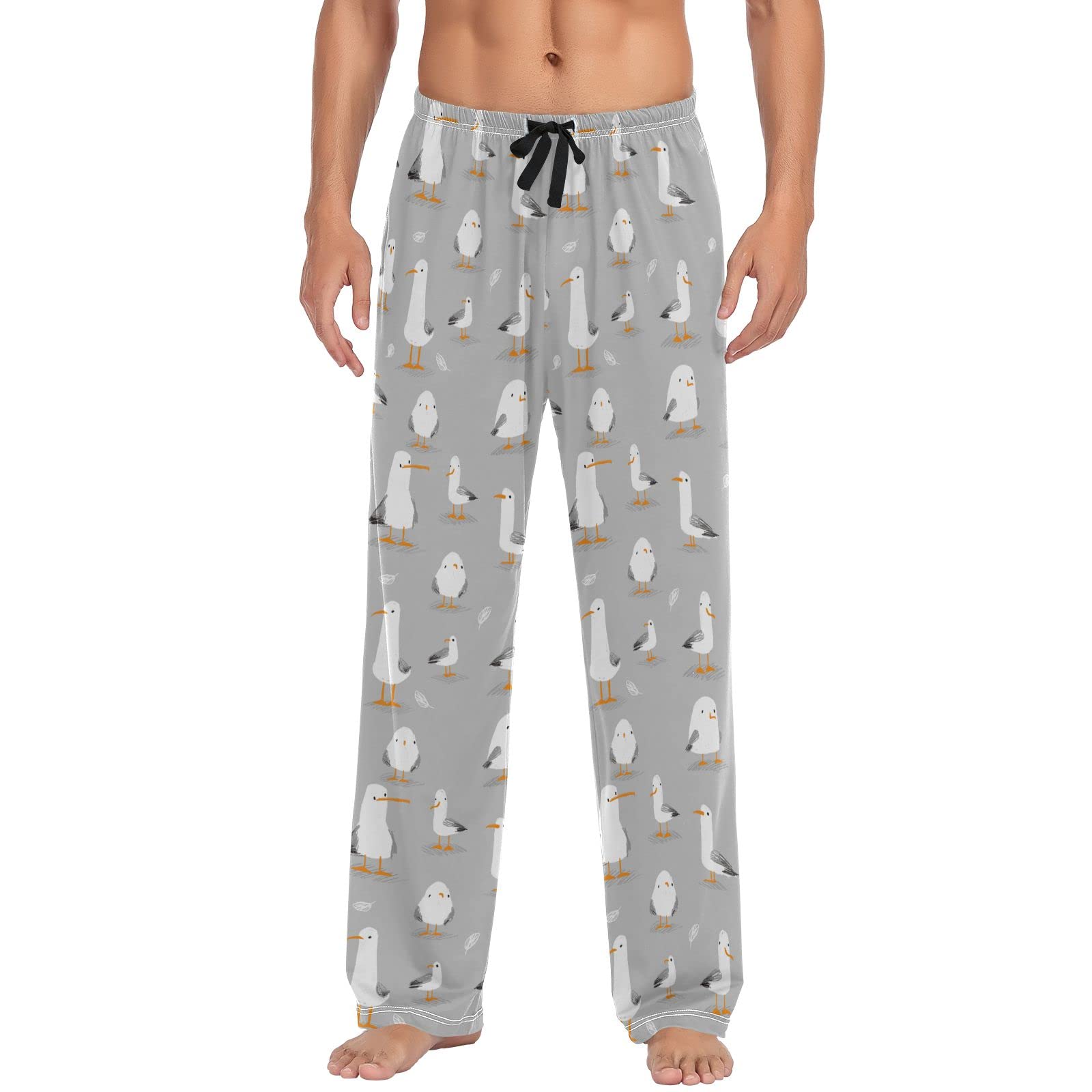 Men's Pajama Pants Seagulls Funny Birds Sleepwear Lounge Pajama Bottoms with Pockets