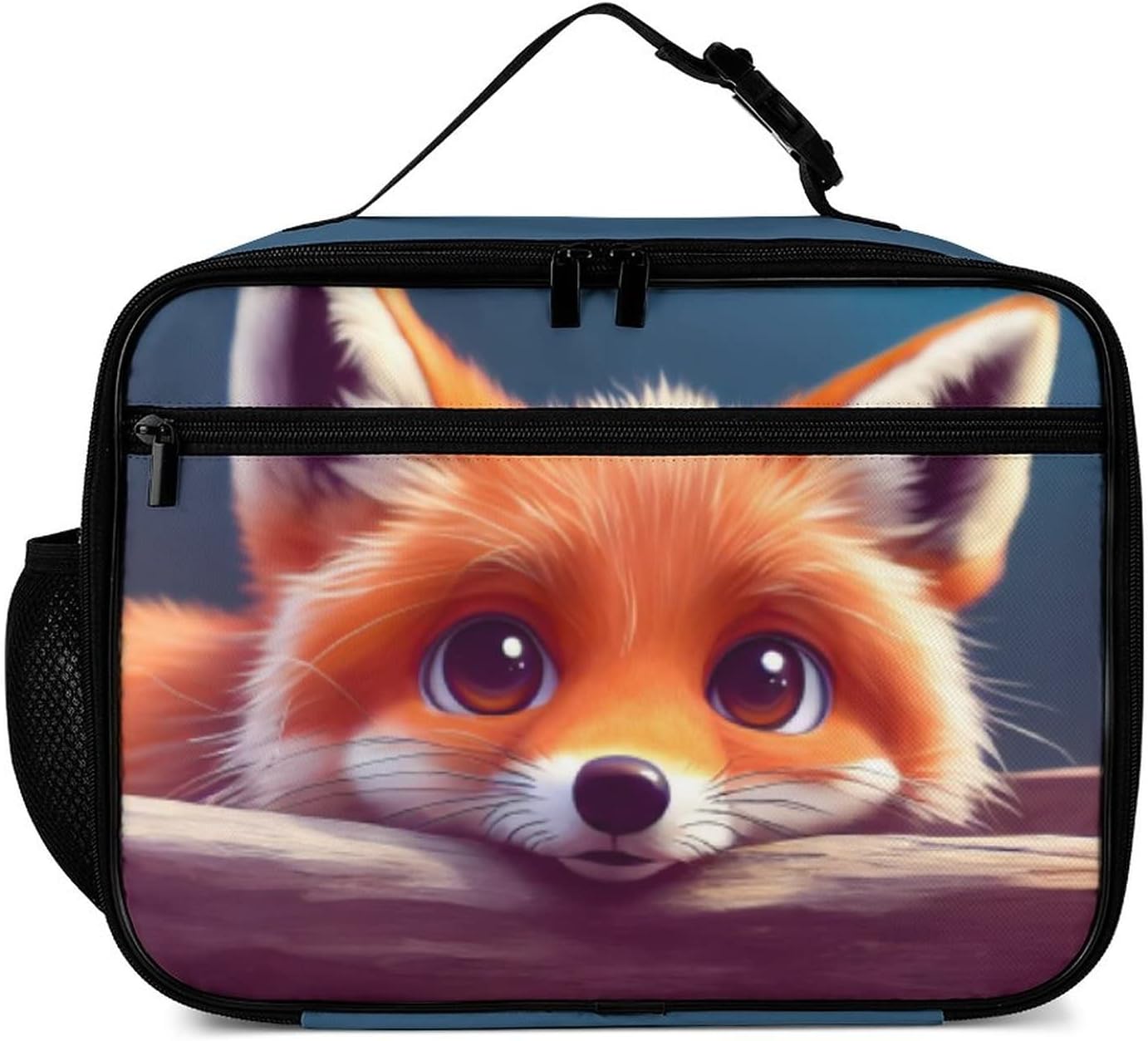 Cute Fox Reusable Lunch Box Insulated Lunch Bag Cooler Bag Lunchbox Meal Food Container Tote Bag for Women Kids Girls Boy School Camping Hiking Picnic Beach Travel - Image 2
