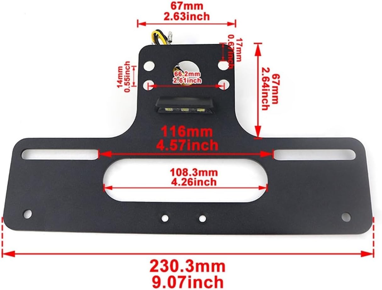 License Plate Holder Frame Universal Compatible with RZR Ranger General Maverick X3 Commander Defender Outlander Renegade/DS/SXS ATV UTV