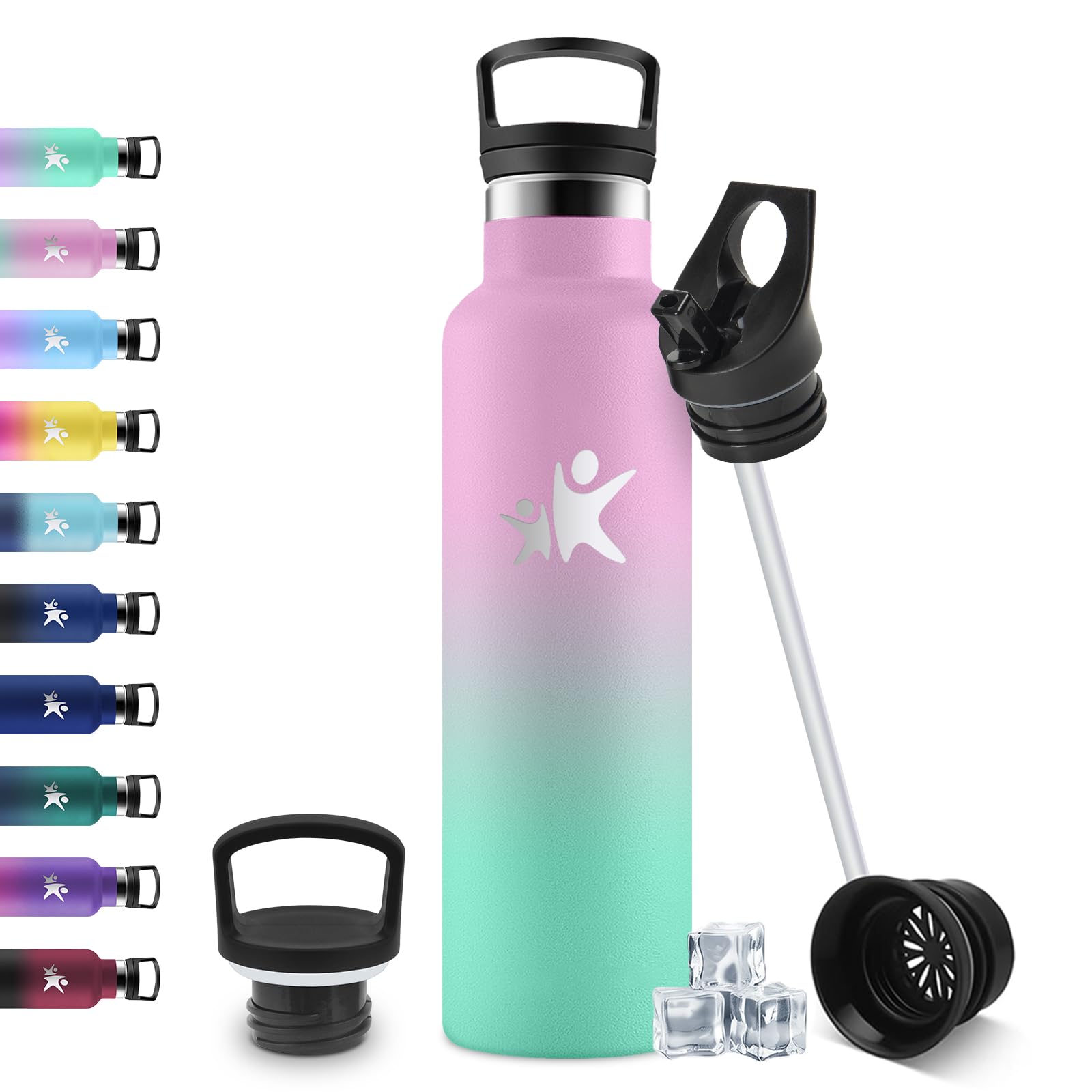 JAPORIA 750ml Insulated Water Bottle with Straw, Leak Proof, Easy Cleaning, BPA Free, Reusable, Water Botter for Adult, Camping, Cycling, Work, Travel