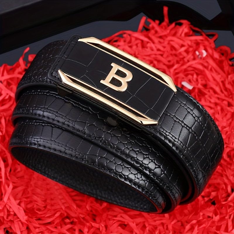 ELBME Stylish Men's Crocodile Pattern Belt Multifunctional Automatic Buckle-image-18