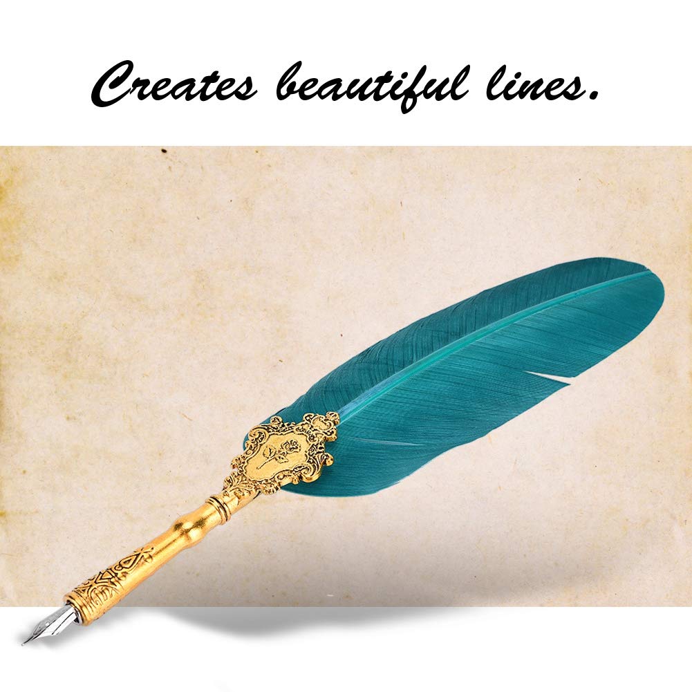 Ensemble de stylo-plume, stylo plume, stylo plume, stylo plume, encre incluse, luxe, calligraphie, stylo signature, cadeau, cadeau, vert, beau