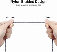 Henrety 3.5 mm nylon fonott aux audió kábel 1 m férfi-férfi csatlakozó fejhallgató autó sztereó hangfal iPhone iPad iPod Echo szürke 7