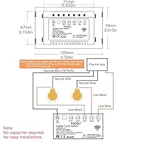 Vista 7 de MOES ZigBee Smart Touch Wall Light Switch,Requires Tuya ZigBee Hub,No Neutral Wire/N+L Wiring,No Capacitor,Smart Life Tuya 2/3 Way Remote Control