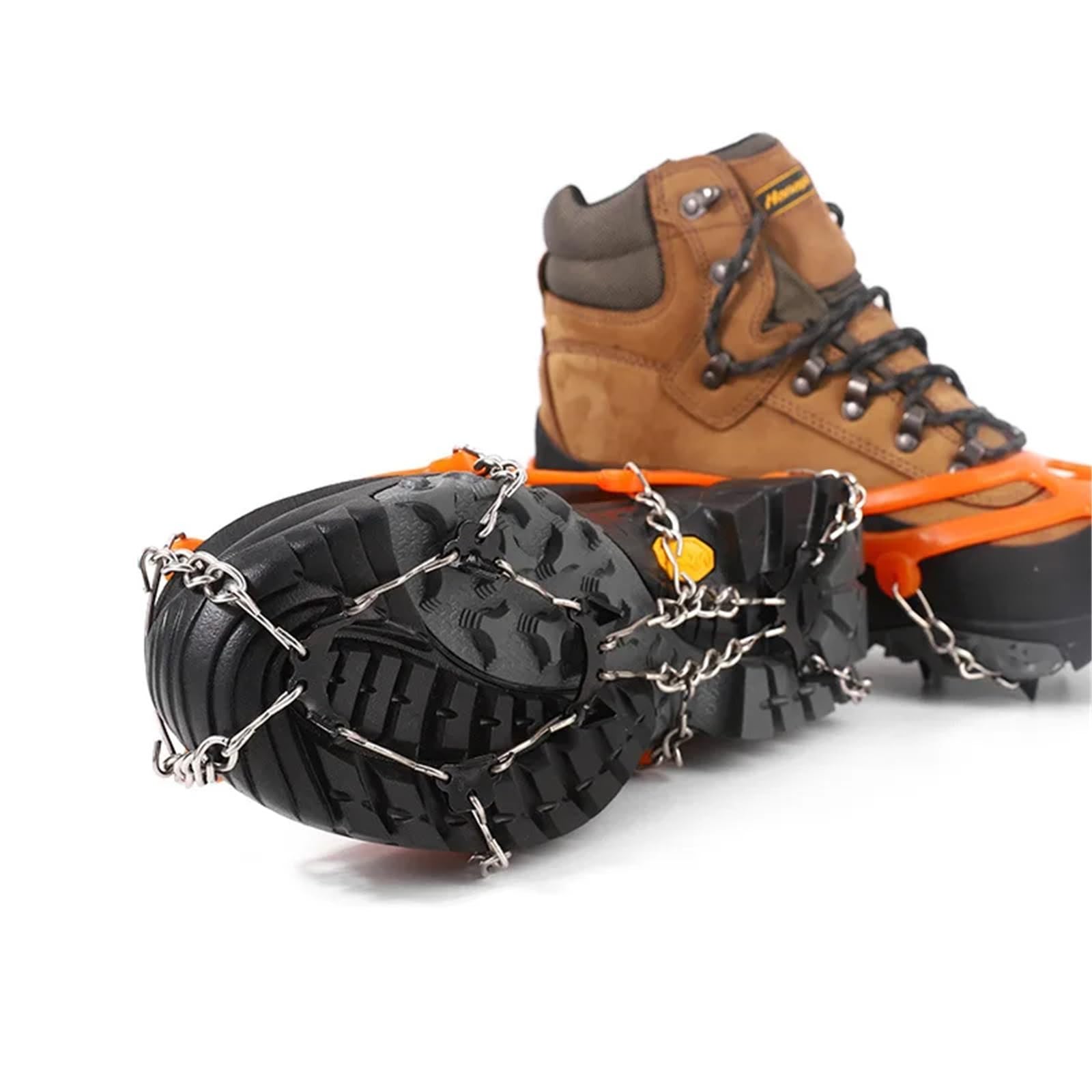 8 denti in acciaio pinza for ghiaccio punta for scarpe antiscivolo arrampicata punte da neve ramponi tacchetti catena artigli impugnature copri stivali per Scarpe da Neve, Protezione sicura
