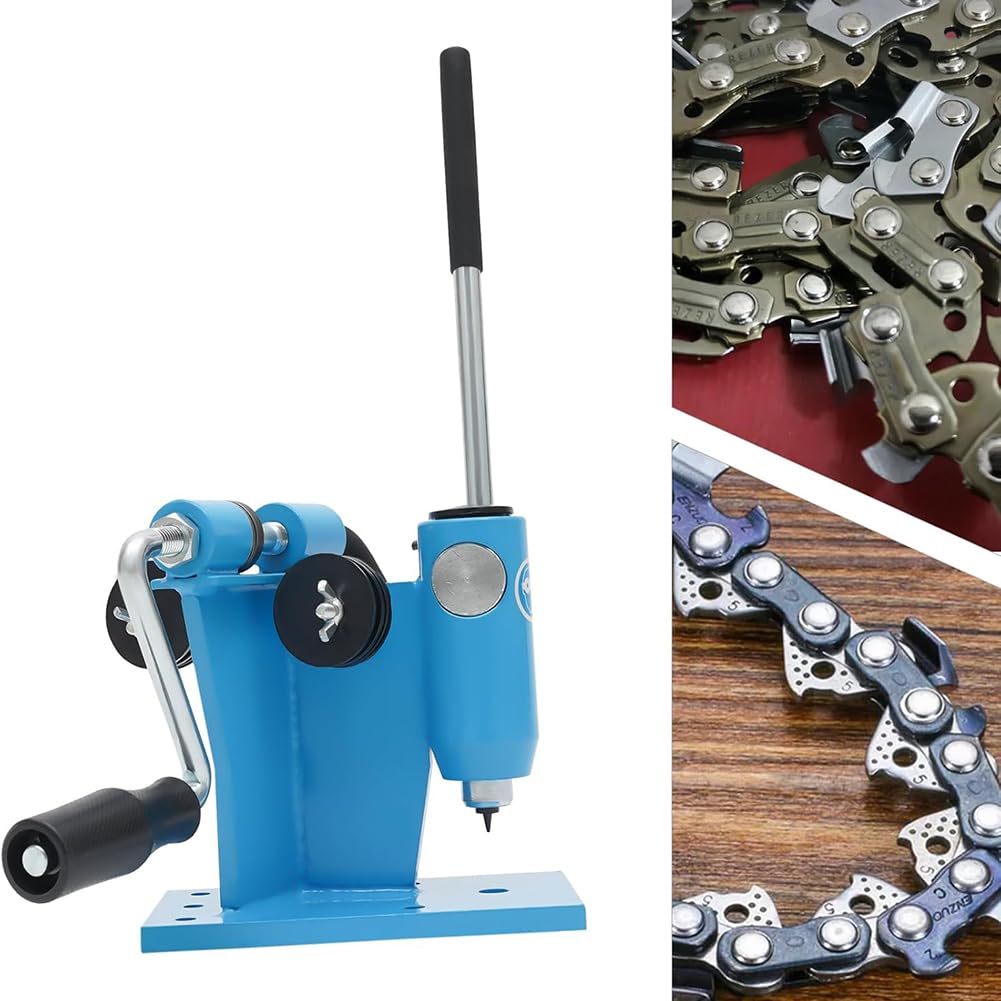 Rompedor De Cadenas 2 En 1 Motosierra Cadena Rompedor De Eslabones Remache Destornillador Herramienta De Reparación Banco Motosierra Rompedor De Cadena Máquina Integrada (Azul)