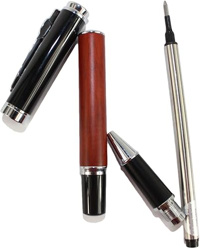 Miniatura 5 de Gullor Noble Jinhao 8802 bolígrafo de madera roja con tapa negra