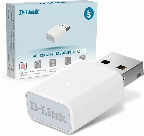 D-Link AC13U Adattatore USB Wi-Fi 5 AC1300 per PC/Desktop/Notebook, MU-MIMO, Dual Band, WPA3, USB 3.2, Design...
