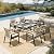 HERA'S HOUSE 7 Pieces Patio Table and Chairs Set, Outdoor Dining Set for 7, 6 x Cushioned Woven Rattan Patio Chairs and 1 x Black Metal Table with Umbrella Hole, Outdoor Rattan Dining Set for Lawn