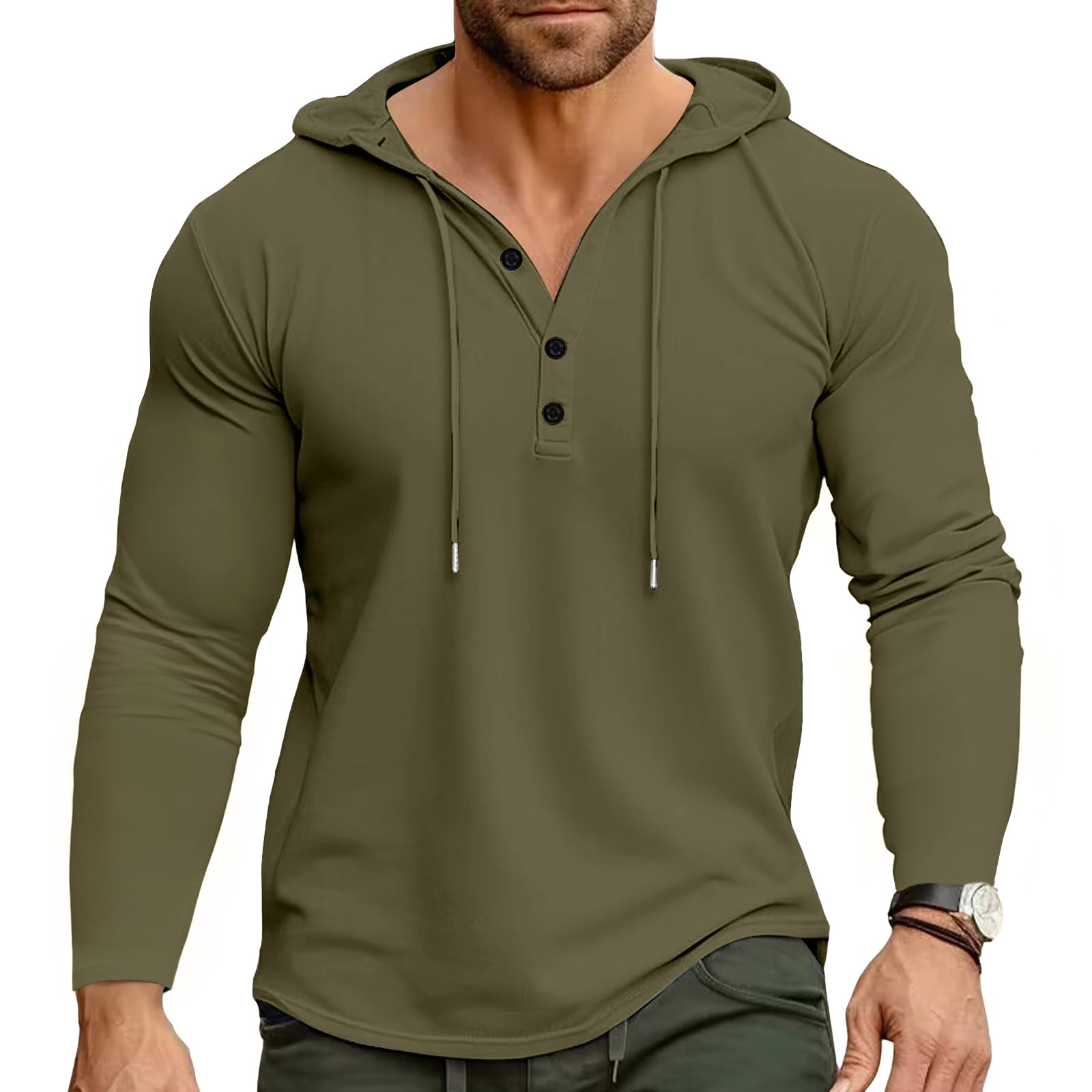 Cooleep Felpa Uomo con Cappuccio Estive T Shirt Maglietta Manica Corta Cotone Maglia da Uomo Casual Workout M-3XL