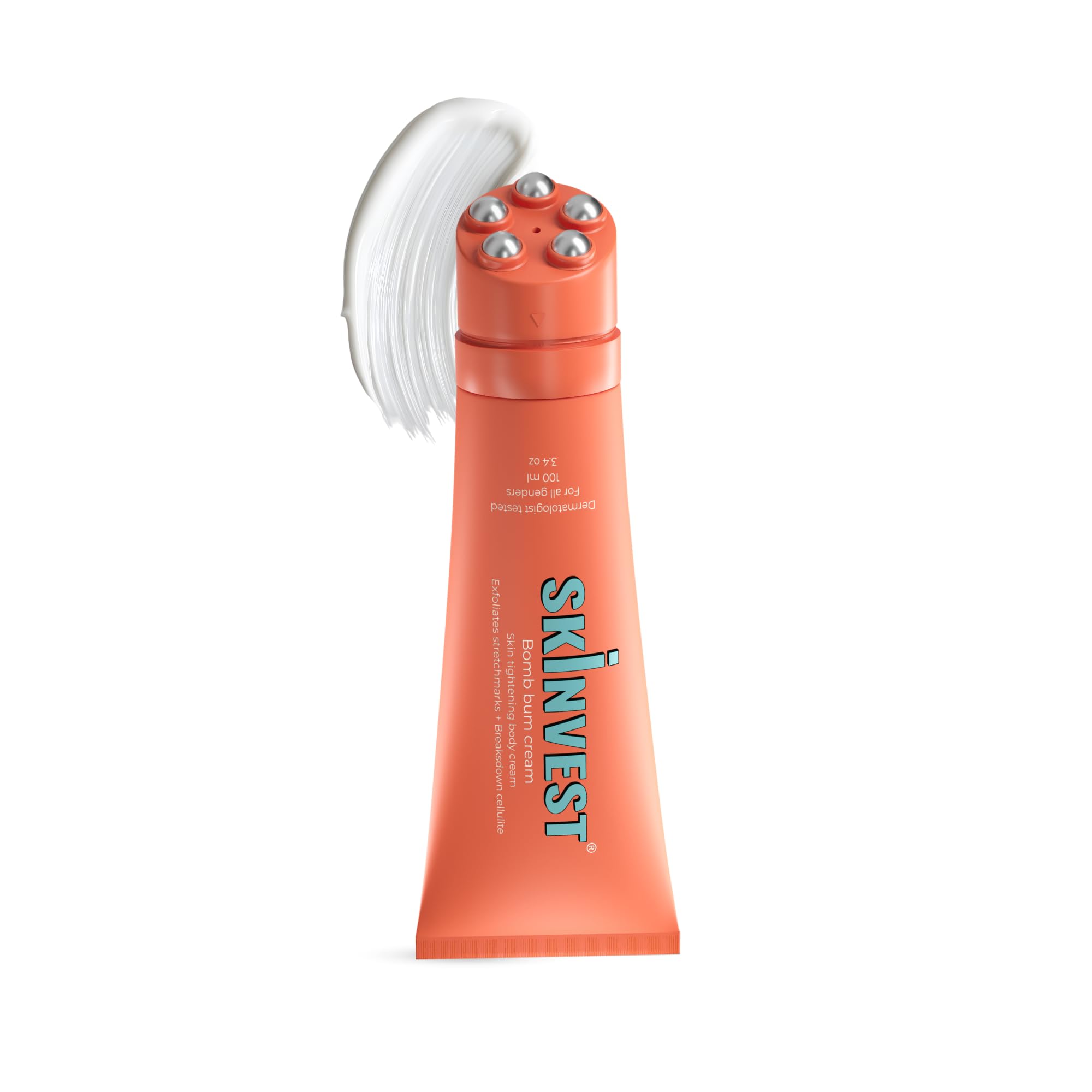 SKINVEST Bomb Bum Cream For Stretch Marks - 100Ml | With Caffeine, Peptides, Exotic Butters | In-Built 5 Metallic Balls Massager | Suitable For All Skin Types | For Men & Women-image-12