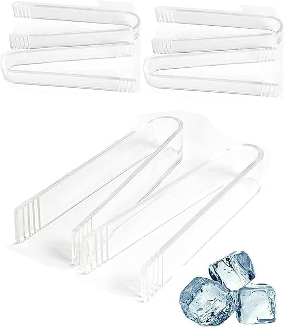 6 Pieces Mini Plastic Buffet Serving Tong, Small Buffet Serving Tongs Set Clear Kitchen Tongs for Buffet Party Appetizers Dessert (6.3 in)